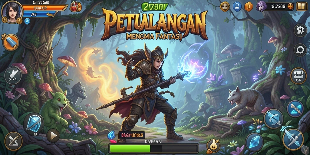 Gameplay mendebarkan di dunia petualangan yang fantastis.