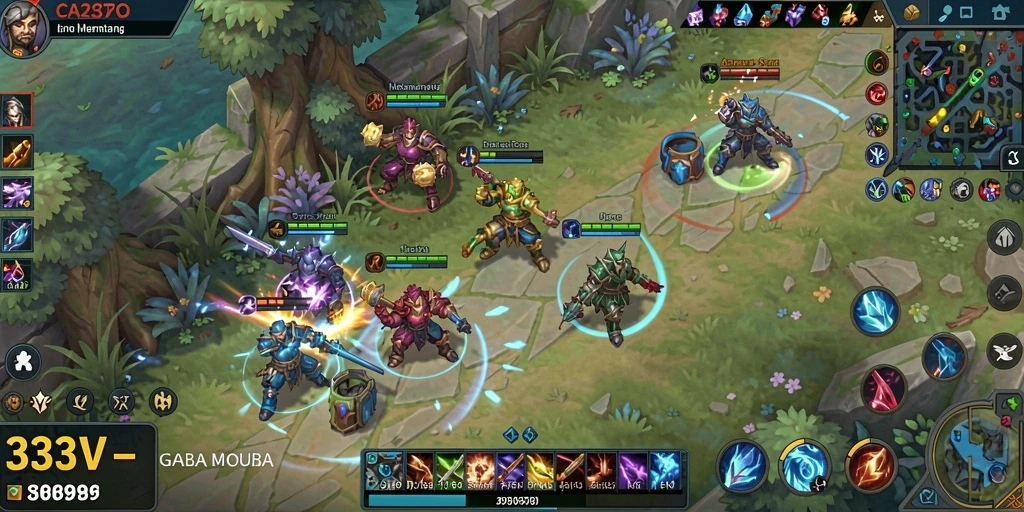 Tampilan aksi seru dalam gameplay MOBA 333V.