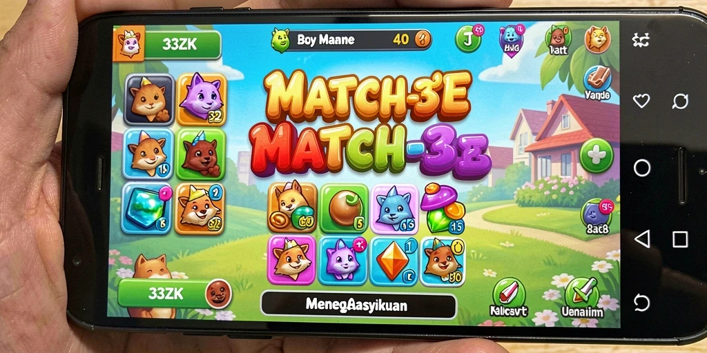 Tangkapan layar gameplay 33ZK menampilkan aksi mencocokkan yang seru.