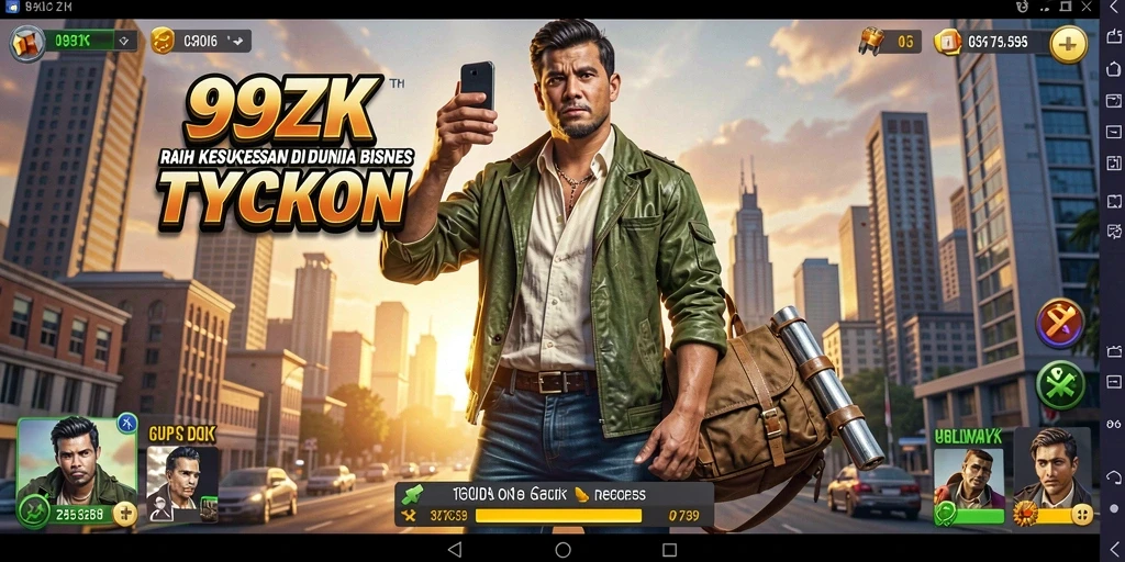 Screenshot gameplay 99ZK yang menampilkan aksi manajemen bisnis.