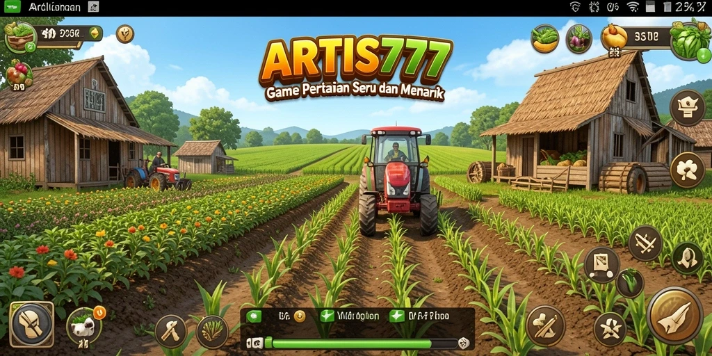Gameplay seru di ARTIS777 saat merawat ladang dan hewan.