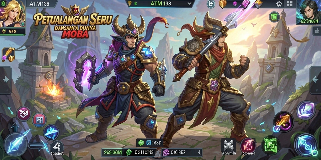 Tampilan gameplay menarik dalam <strong>ATM138</strong> saat bertarung di arena MOBA.