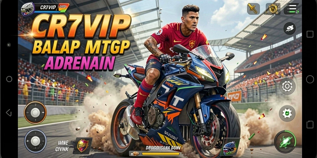 Tampilan gameplay balap motor yang mendebarkan dan penuh aksi.
