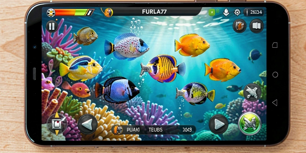 Tampilan gameplay menembak ikan yang seru dan interaktif.