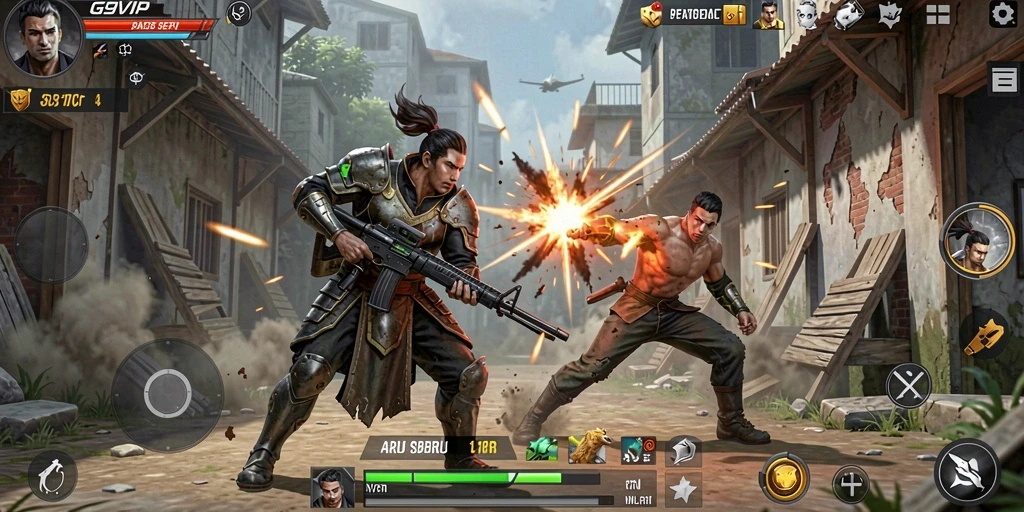 Tampilan gameplay G9VIP dengan aksi pertempuran yang mendebarkan.