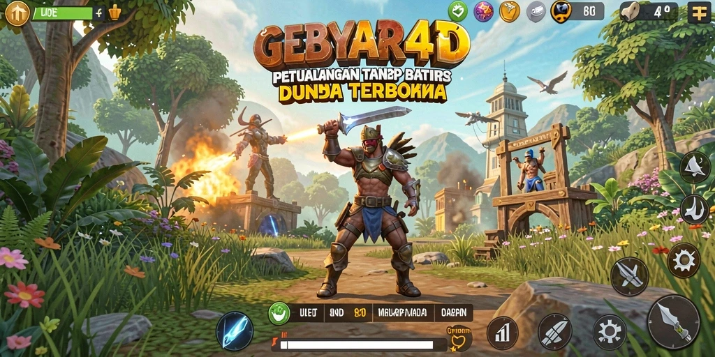 Tampilan gameplay GEBYAR4D dalam dunia terbuka yang menakjubkan.