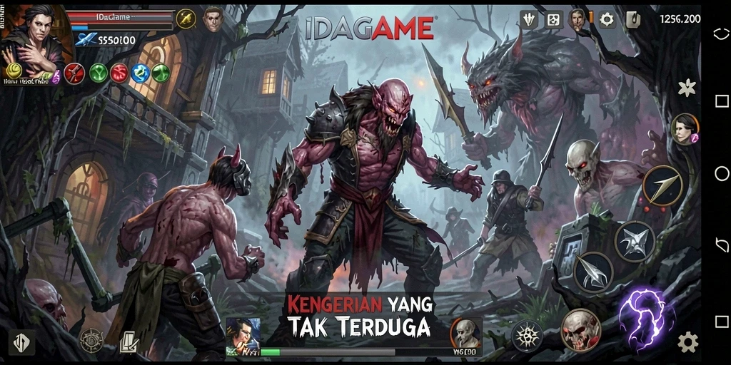 Tangkapan layar gameplay IDAGAME yang menampilkan suasana Horror yang mengerikan.