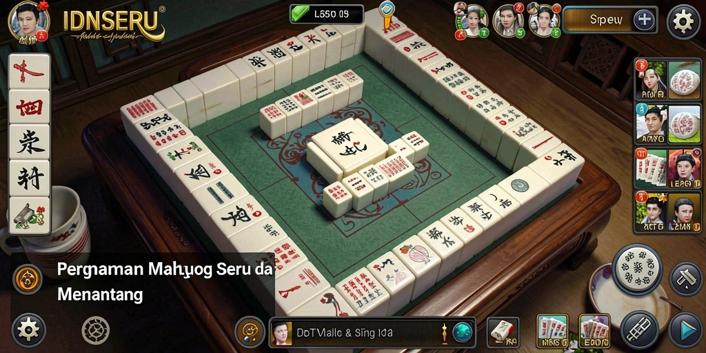 Screenshot IDNSERU menampilkan gameplay Mahjong yang seru dan menantang.