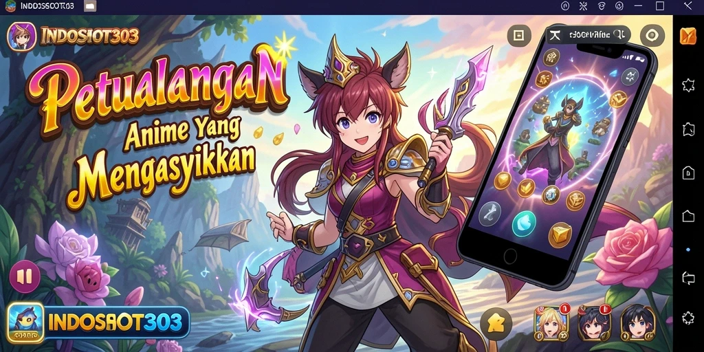 Tampilan gameplay menarik dari <strong>INDOSLOT303</strong> dengan karakter anime yang menawan.