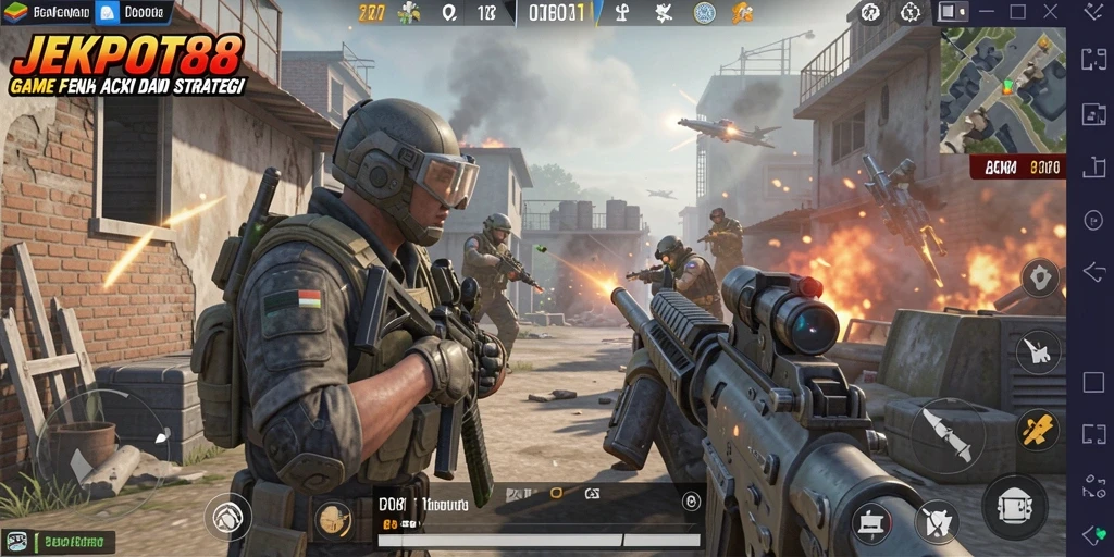 Tangkapan layar menunjukkan aksi mendebarkan dalam gameplay FPS.
