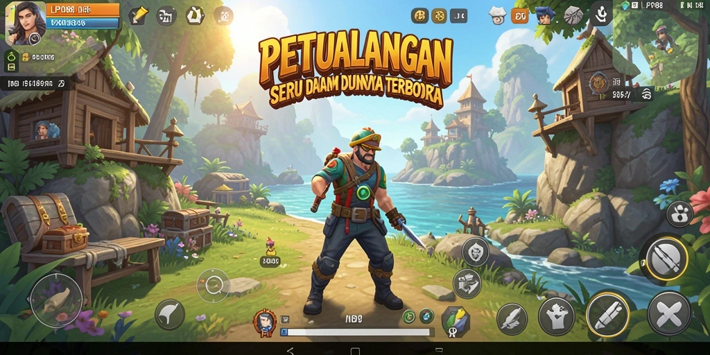 Tampilan gameplay LPO88 dengan petualangan di dunia terbuka.
