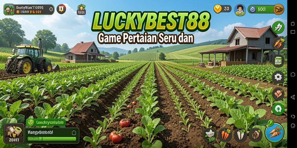Gambaran gameplay seru LUCKYBEST88 dengan aktivitas bertani.