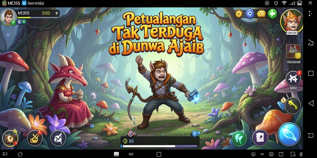 Screenshot utama ME355 menampilkan aksi mendebarkan di dunia petualangan.