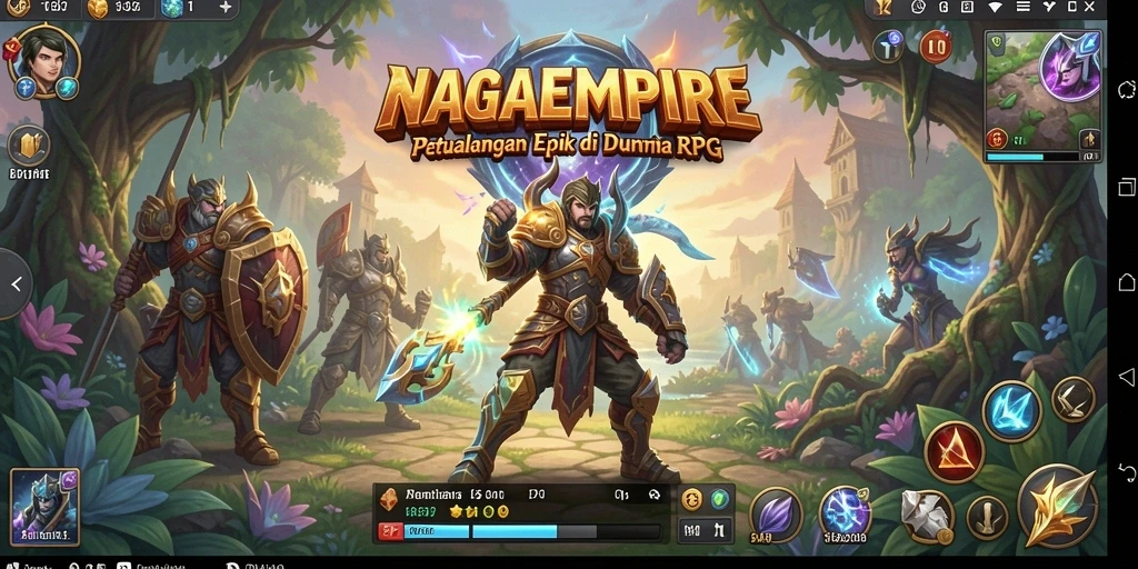 Tampilan gameplay RPG NAGAEMPIRE yang mendebarkan dan penuh aksi.