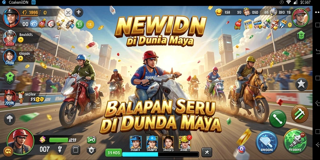 Gameplay Racing NEWIDN yang intens dan mendebarkan.