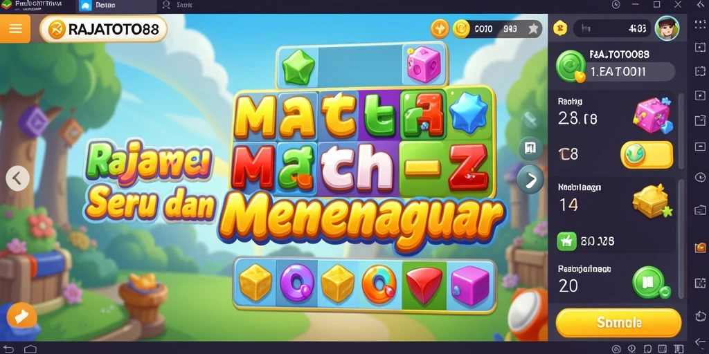 Tampilan gameplay <strong>RAJATOTO88</strong> yang menarik dengan batu permata berwarna-warni.