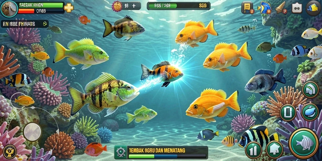 Gameplay menarik dari RI188 dengan aksi menembak ikan.