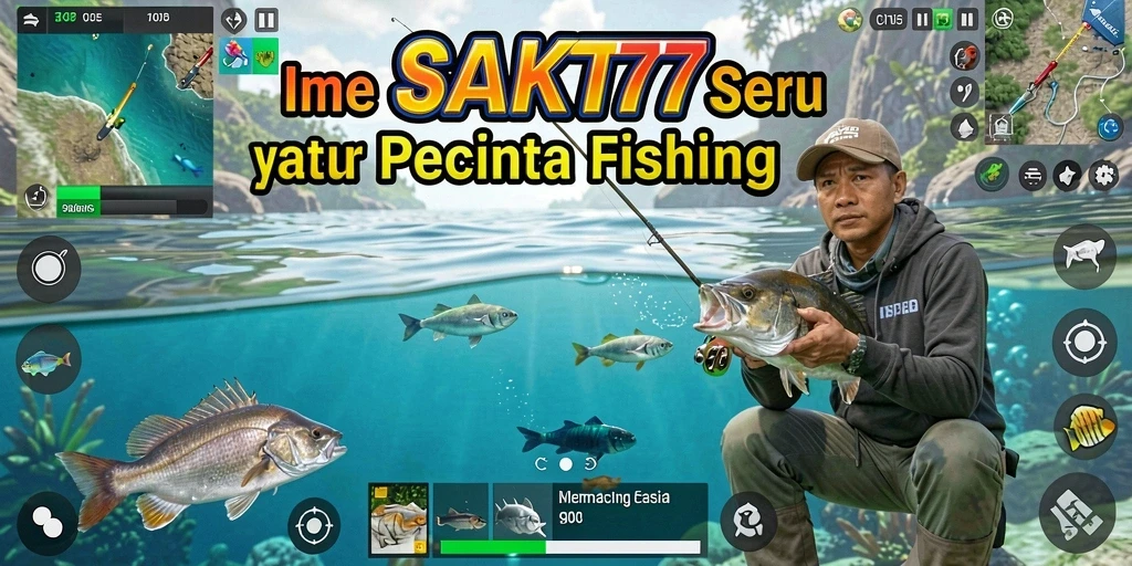 Tampilan gameplay seru dalam SAKTI77 yang menunjukkan aksi memancing.