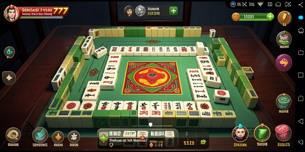 Tangkapan layar SENSASI777 menampilkan gameplay Mahjong yang seru.