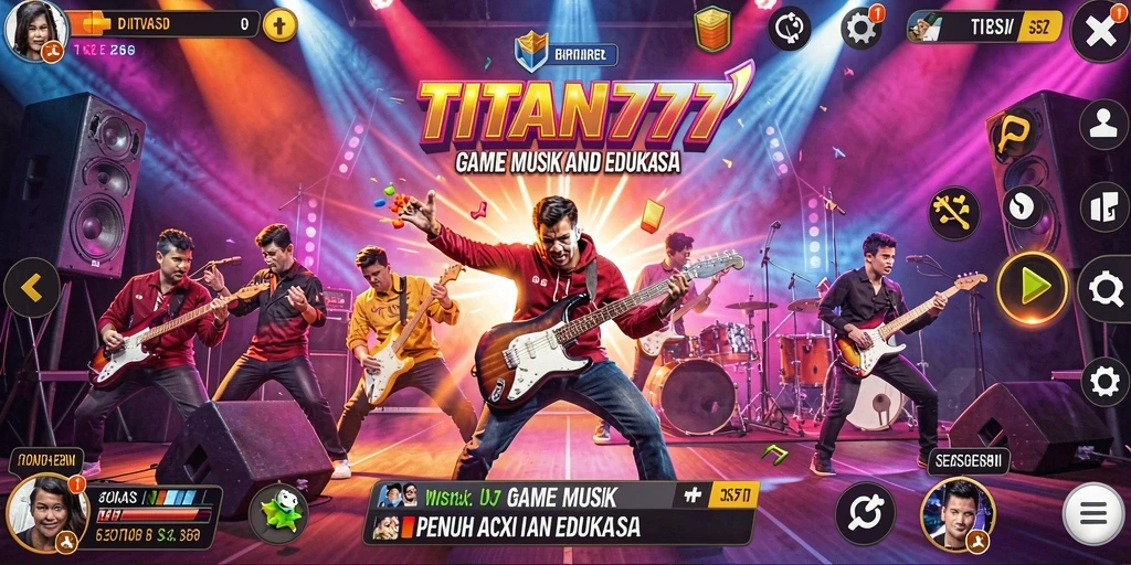 Tampilan gameplay seru dalam aplikasi musik TITAN777.
