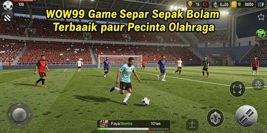 Tangkapan layar gameplay WOW99 menampilkan aksi sepak bola yang mendebarkan.